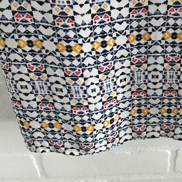 H&M Tank top Chiffon Southwesterm print Navy/Marigold/butter yellow cream/red M - Picture 4 of 8